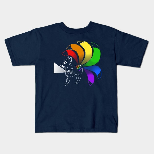 Prism Kitsune (transparent) Kids T-Shirt by VixenwithStripes